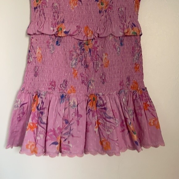 LoveShackFancy Dress Jarrah Pink Floral Royal Pink Berry Women's Medium Preppy - Picture 11 of 12